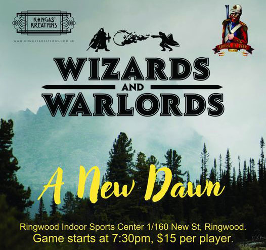 Wizards & Warlords LARP event poster